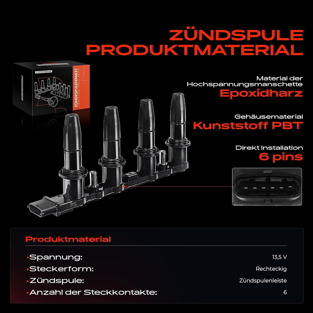 Frankberg Zündspule Zündmodul Kompatibel mit Astra G 1.6L 2000-2009 Astra H 1.6L 1.8L 2004-2014 Cors