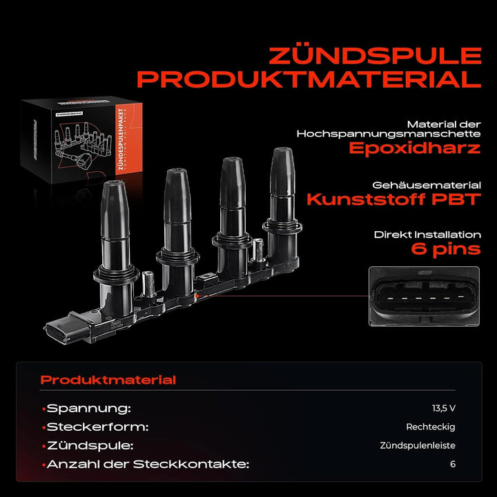 Frankberg Zündspule Zündmodul Kompatibel mit Astra G 1.6L 2000-2009 Astra H 1.6L 1.8L 2004-2014 Cors
