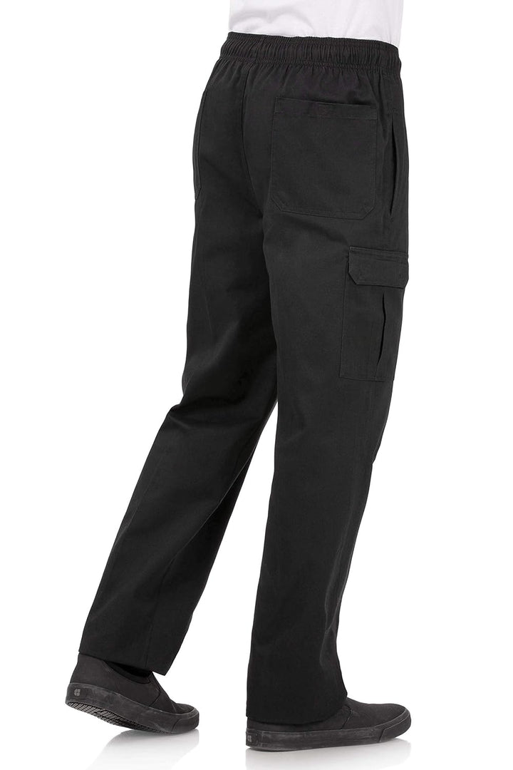 Chef Works Unisex Classic Fit Cargo Kochhose Schwarz, Grösse: L / Large, Bundweite: 38 - 40 Zoll, Sc