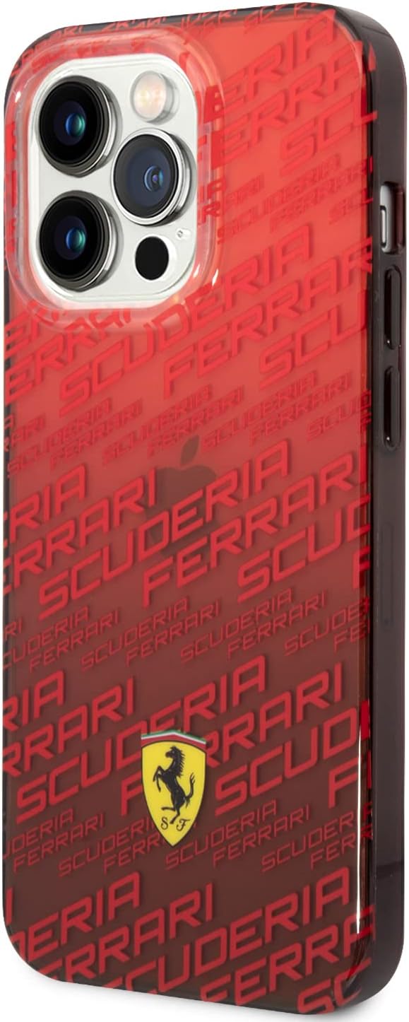 CG MOBILE Ferrari Handyhülle für iPhone 14 Pro in Gradient Red Scuderia Dyed Bumper Collection, Anti