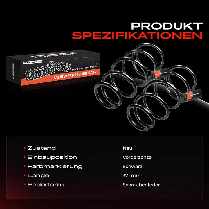 Frankberg 2x Federn Fahrwerksfeder Vorderachse Links Rechts Kompatibel mit Almera II N16 2000-2006 A