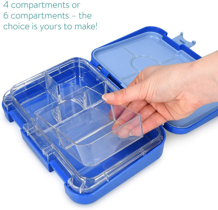 Navaris Bento Box Lunch Box Brotdose Vesperbox - auslaufsicher mit variablen Fächern - herausnehmbar