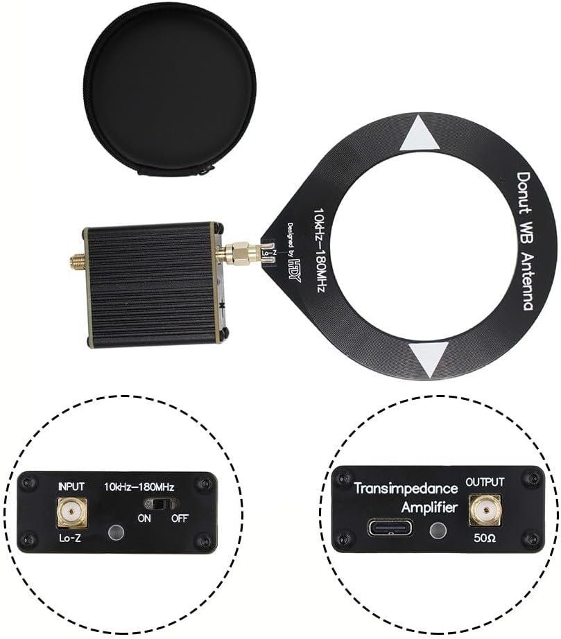 SPORTARC Donut AM MW/SW Antenne, tragbare Mini-Schlaufenantenne, 10 kHz-180 MHz für HFDY Malahiteam