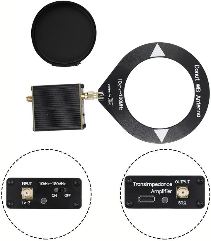 SPORTARC Donut AM MW/SW Antenne, tragbare Mini-Schlaufenantenne, 10 kHz-180 MHz für HFDY Malahiteam