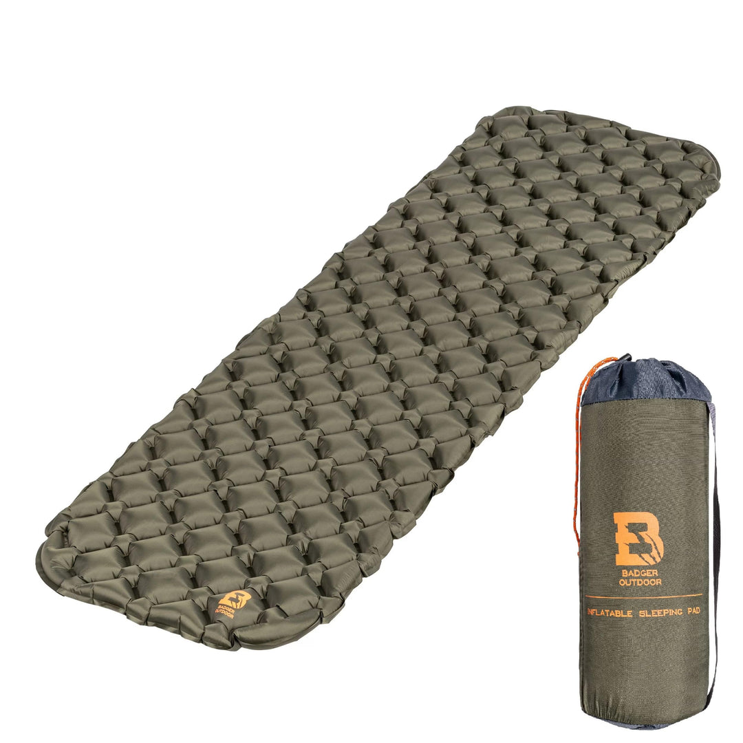 Einzelmatratze 188x58cm Olive - Ultraleichte Faltbare Isomatte für Camping, Wasserfestes Sitzkissen
