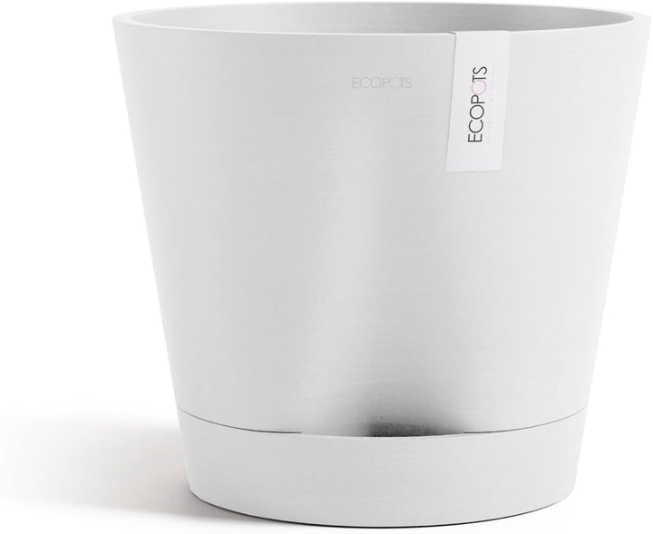ECOPOTS Blumentopf Venice 2 mit Bewässerung Weiss - Durchmesser Ø 40 cm rund gross - Pflanzentopf au