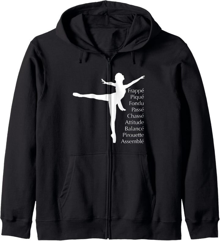 Ballettbegriffe Ballerina Dance Outfits Mädchen auf Spitzenschuhe Kapuzenjacke