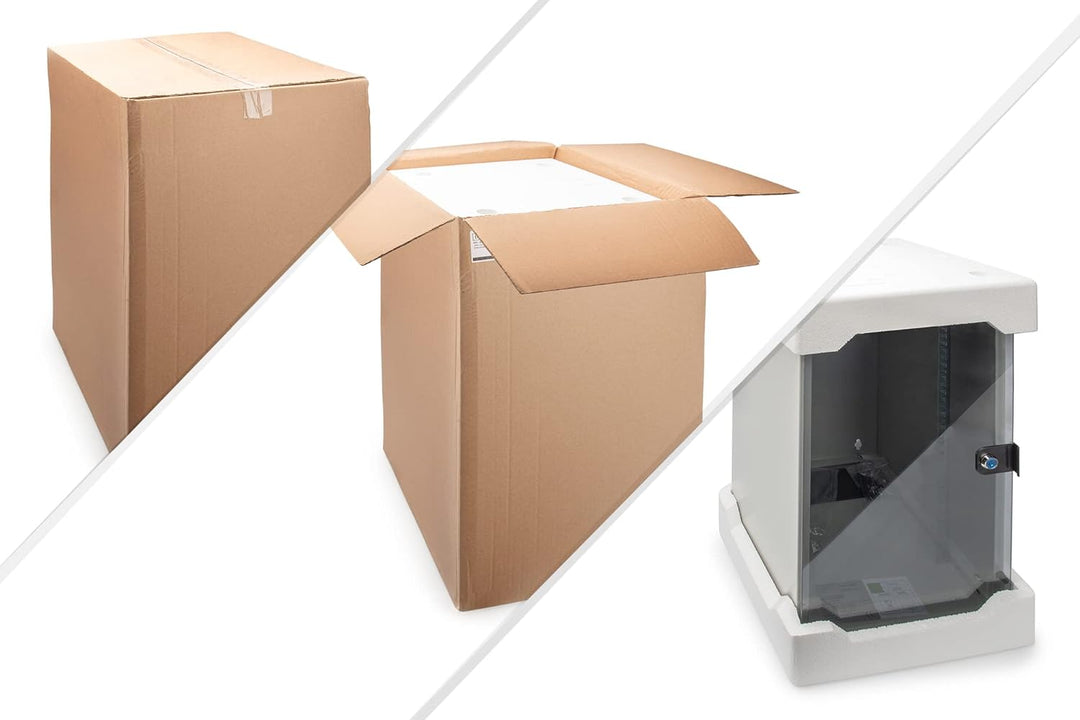 DIGITUS Netzwerk-Schrank 10-Zoll - 12HE - Wandmontage - HxBxT 592x312x300mm - Traglast 30kg - Nutzti