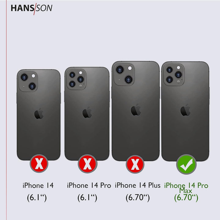 HANS/SON Klappbare Echtlederhülle in Cognac | iPhone 14 Pro Max Ledercase mit Kartenfächern | Lederh