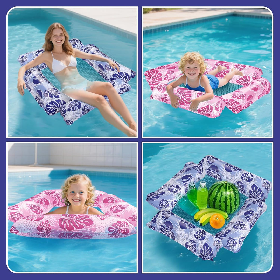 2 Stück 4-in-1-Wasserhängematte,Aufblasbare Pool-Schwimmsitze,Aufblasbares Schwimmbett, Poolzubehör,