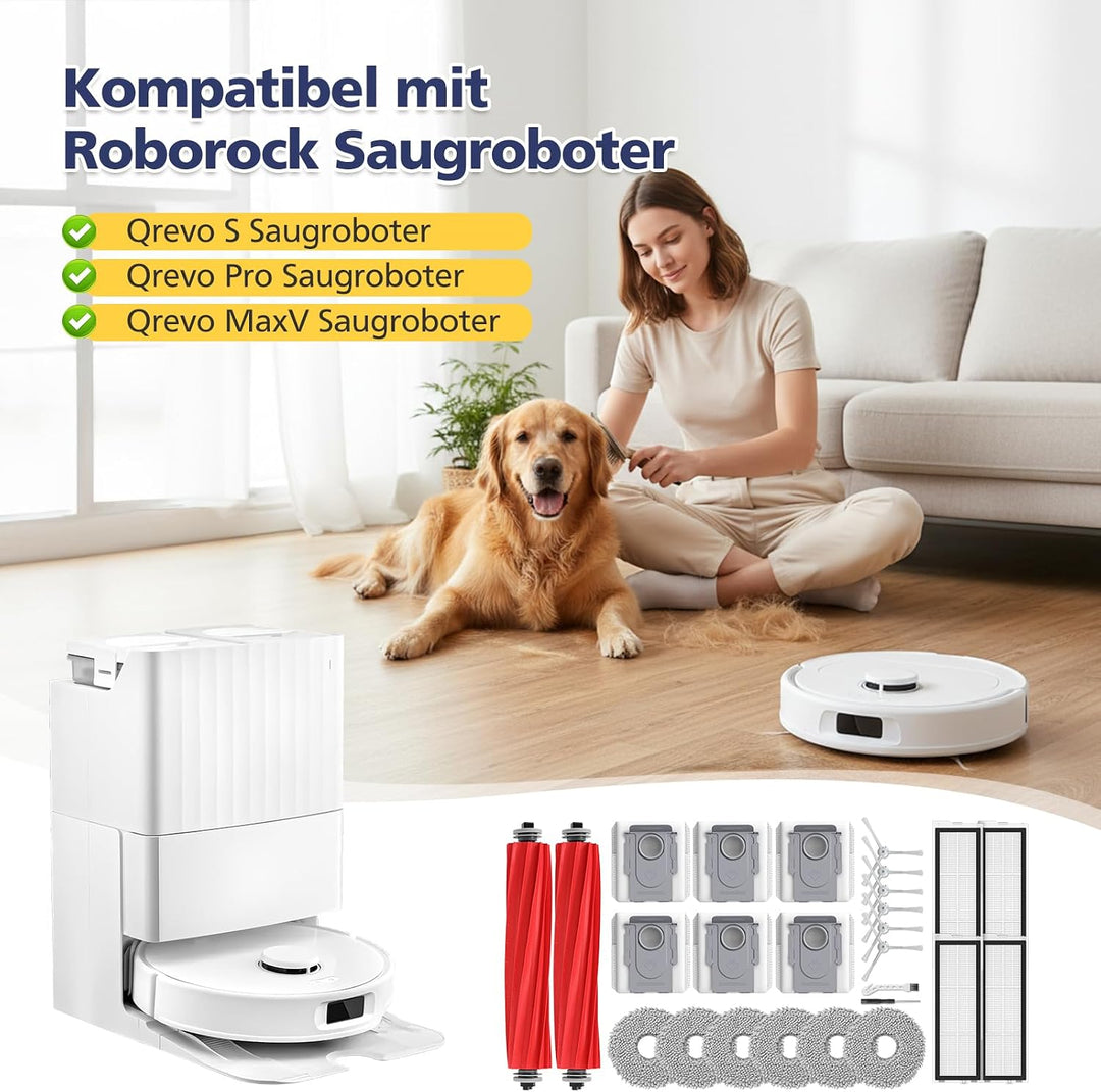 26 Pack Qrevo S Zubehör für Roborock Qrevo Pro/Qrevo S/Qrevo MaxV [Nicht für Qrevo] Staubsauger, 2 H
