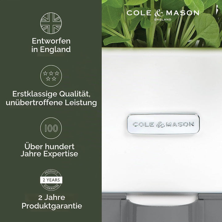 Cole &amp; Mason Burwell Kräutertopf Selbstbewässernd, Kräutertopf Balkon/Kräutergarten für die Küche/Fü