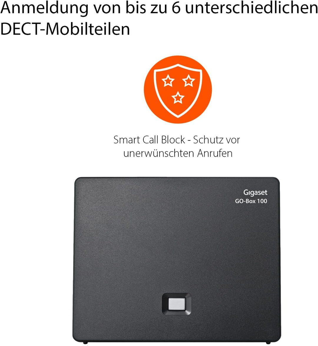 Gigaset DECT Basisstation GO Box 100 - Verbindung analog über TAE-Anschluss oder per LAN-Kabel an Ih