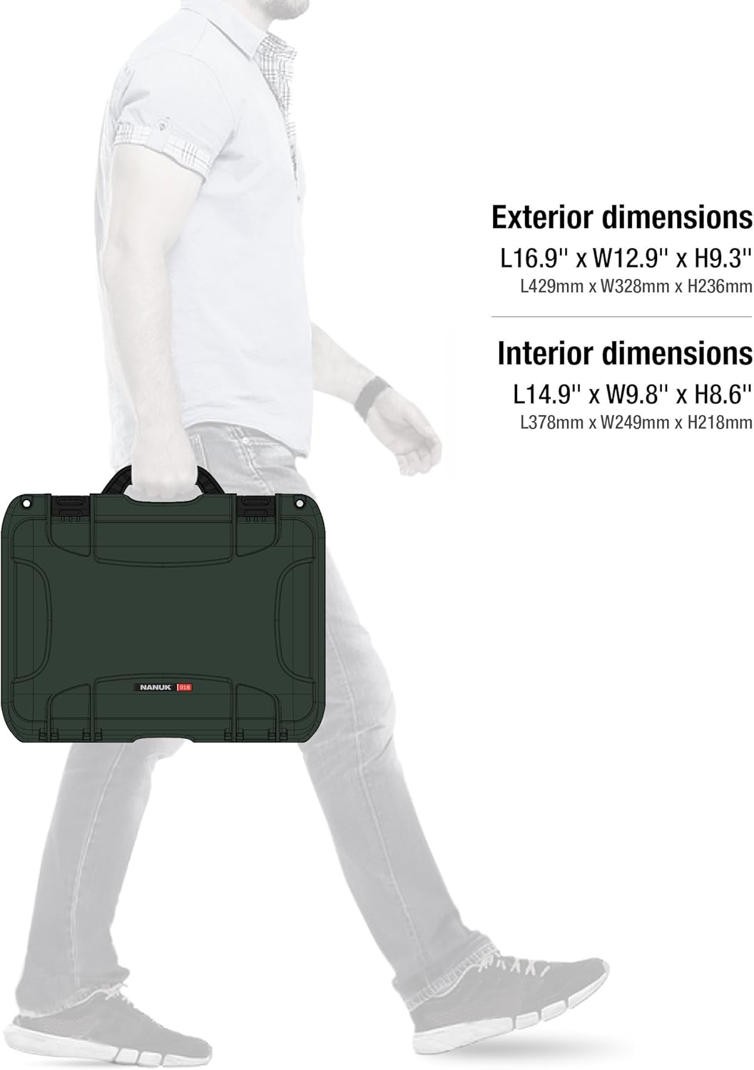 Nanuk Koffer mit Schaumstoff, Silber 918-1005 Würfelförmiger Schaumstoff Oliv/Blatt für Mich (Leaf I