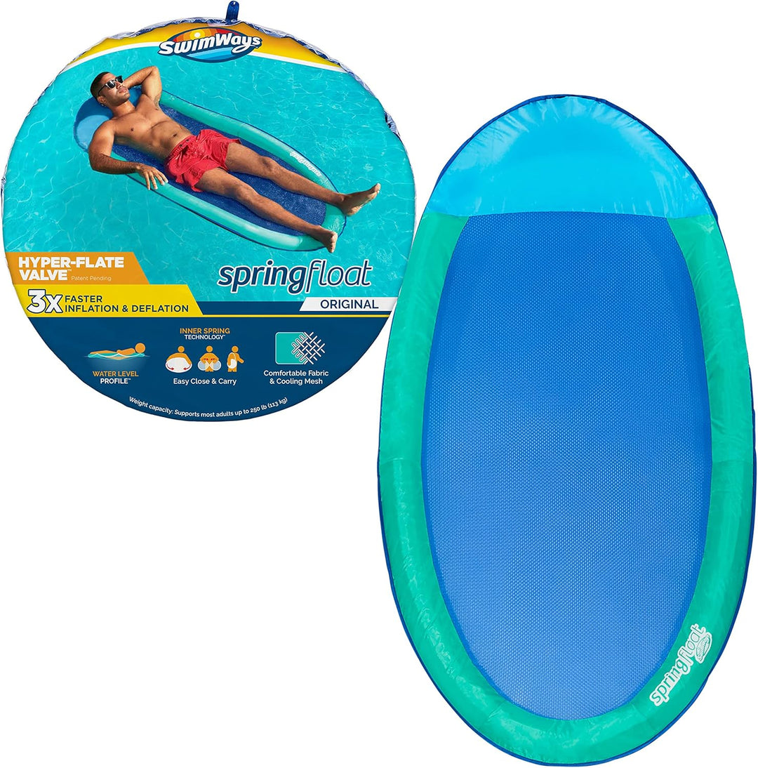 SwimWays Spring Float Premium Hammock Pool Lounger for Swimming Pool, Inflatable Pool Floats Adult w