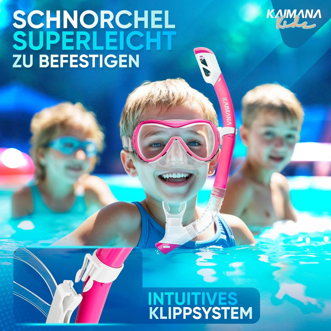 Das Neue KAIMANA® SeaExplorer Schnorchelset Kinder + Tragetasche, Taucherbrille mit Schnorchel, Tauc
