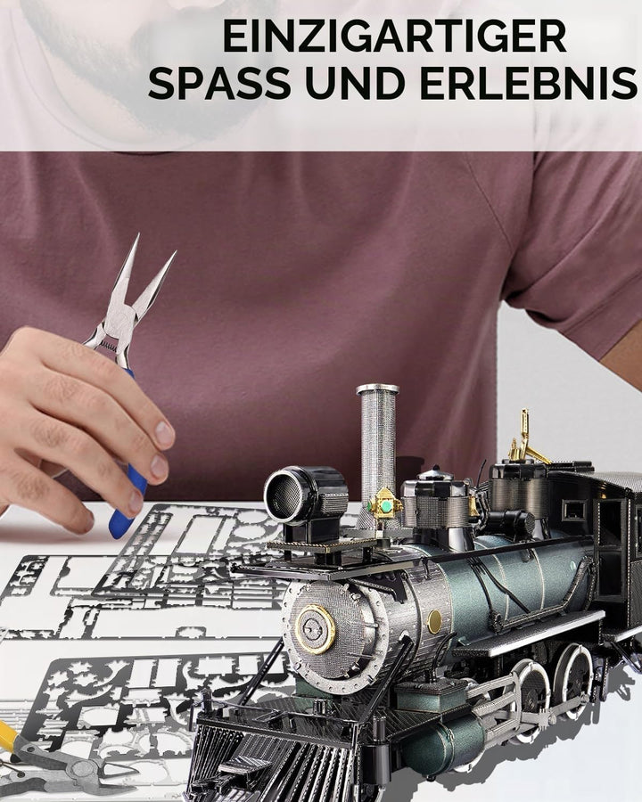 Piececool 3D Puzzle Metall, Zug für Modellbausatz Erwachsene, 3D-Puzzles zu Bauen, BAU, Bastel-Kits,