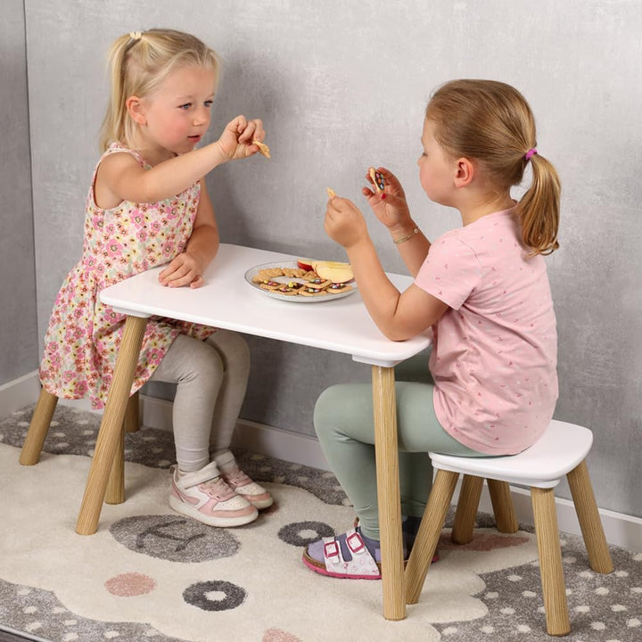Kesper | Kindertisch mit 2 Stühlen, FSC®-zertifizierte Faserplatte & Kiefernholz, Masse Tisch: 58 x