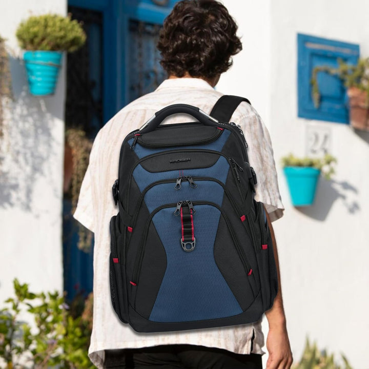 KROSER Laptop Rucksack Herren 17,3 Zoll Reise XL BusinessRucksack Schwerlast Wasserdicht mit Hartges