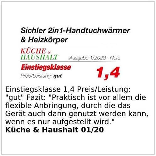Sichler Haushaltsgeräte Handtuchtrockner: Handtuchwärmer zum Aufstellen und Aufhängen, 100 Watt (Ele