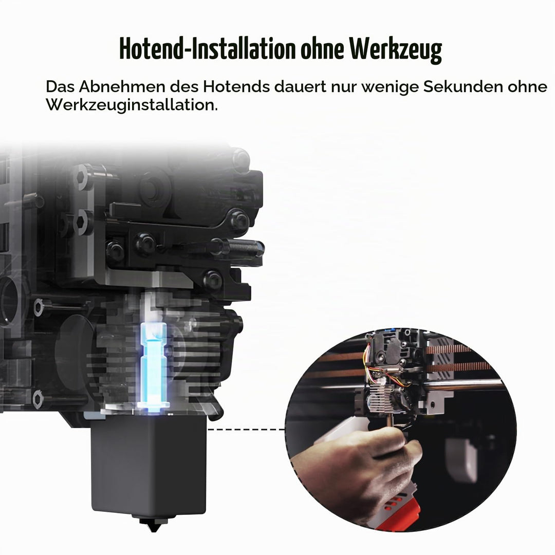 HzdaDeve Gehärtete Düse Hotend für Kobra S1 Combo 0.4MM Edelstahl Druckkopf Extruder Kit Hot End Hei