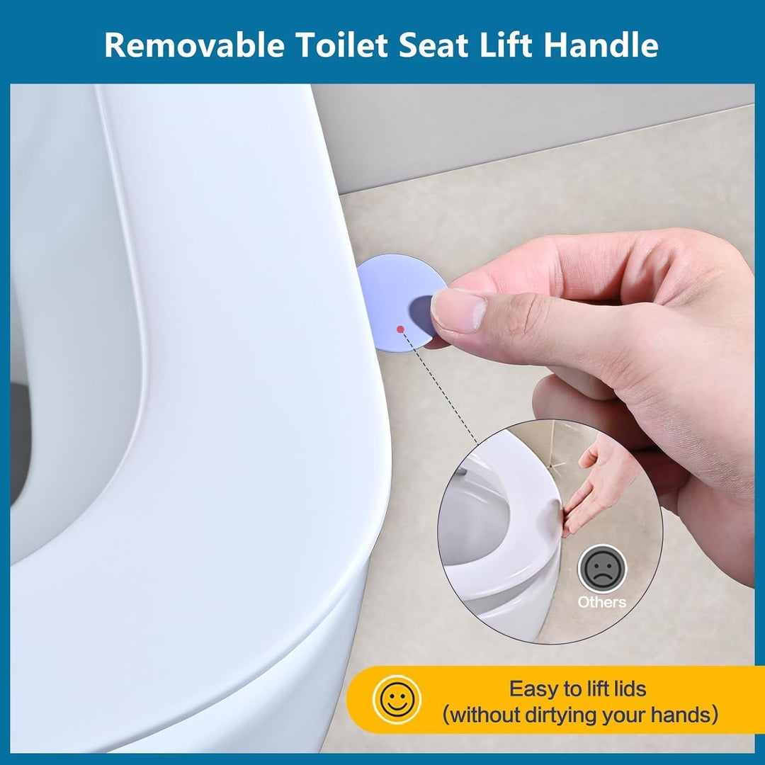 Toilettendeckel mit Absenkautomatik Eckig Form, Slim Klodeckel Duroplast, WC-Sitz mit Schnellverschl