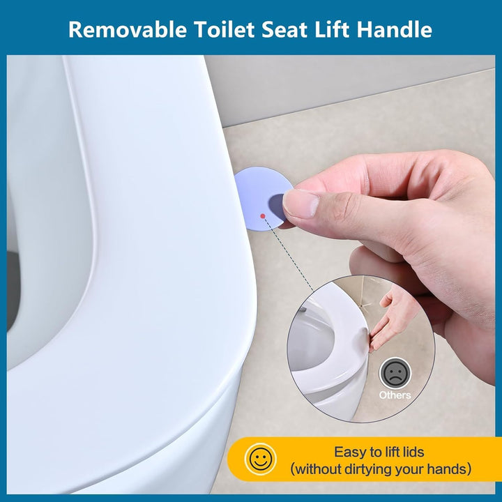 Toilettendeckel mit Absenkautomatik Eckig Form, Slim Klodeckel Duroplast, WC-Sitz mit Schnellverschl