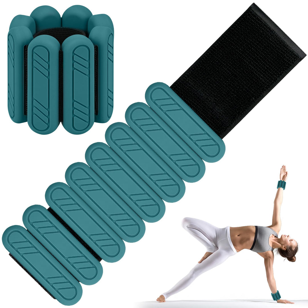 Gewichtsmanschetten 2er Set – Verstellbare Handgelenkgewichte & Fussgewichte aus Silikon für Damen &