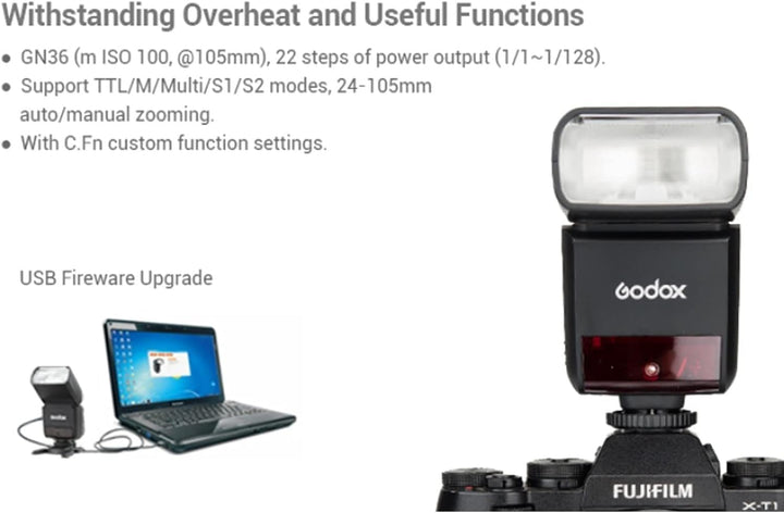 GODOX Speedlite Ving V350F Fuji, Schwarz