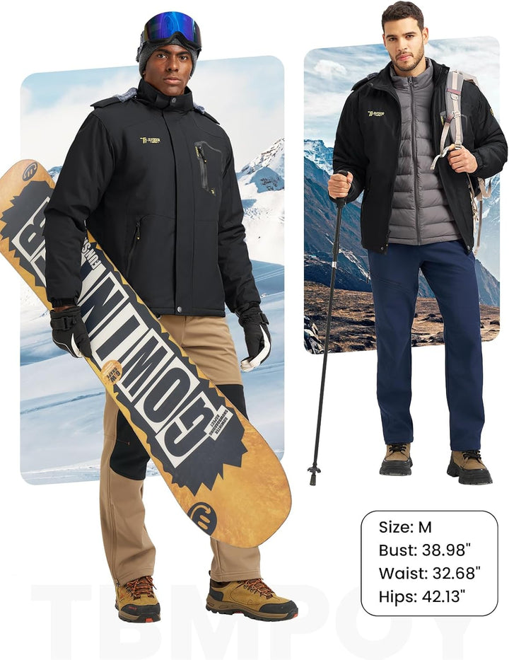 donhobo Herren Winter Fleecejacke Warm Jacke Softshelljacke Atmungsaktiv Outdoor Skijacke Winddichte
