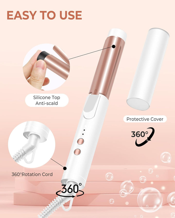 UKLISS Mini Lockenstab 25mm - Lockenstab Kurze Haare 160-200°C, Reise Mini Hair Curler für Kurze und