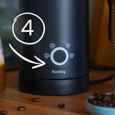 Milchaufschäumer mit Heizung, 4 Milchaufschäummodi, 500W, Schwarz, Schwarz