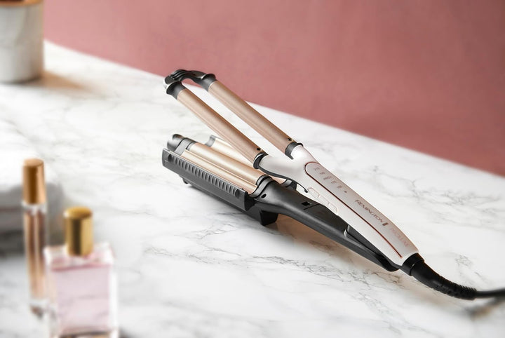 Remington Welleneisen [Testsieger] ProLuxe 4-in-1 Lockenstab: Beach , natürlich Wellen, Wasserwellen
