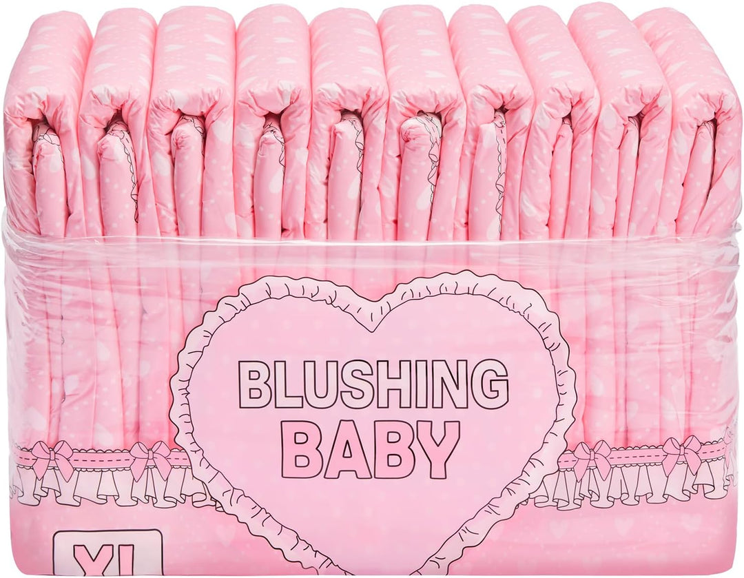 LittleForBig Erwachsenen Gedruckten Windeln 10 Stück - Blushing Baby (X-Large 121-142 CM) Rosa XL, R