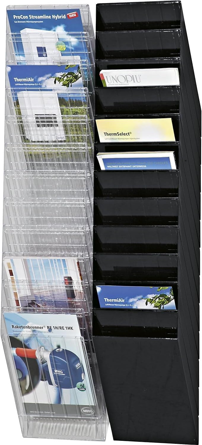 Durable Prospektspenderset Flexiboxx 12 A4, 1 Set, schwarz, 1709763060 Schwarz Hochformat, Schwarz H