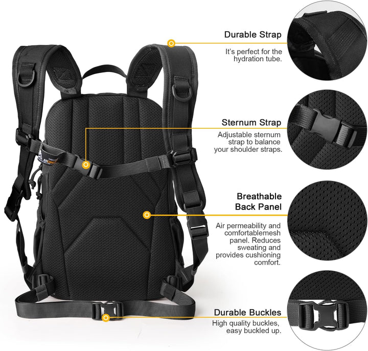 Mardingtop 15L Rucksack Herren Fahrradrucksack mit Helmnetz Wanderrucksack Klein Militär Backpack mi