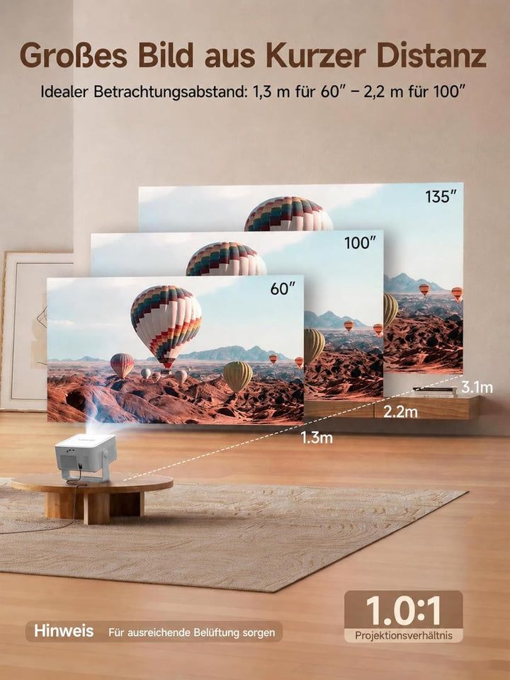 【Android 14 &amp; 800 ANSI】 Magcubic Mini Beamer 4K 8K Unterstützt, Smart Projektor Native 1080P mit WiF