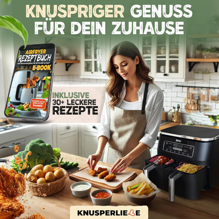 2x Set Silikonform Faltbar für Airfryer, Heissluftfritteuse, BPA-FREI | Zubehör Ninja Foodi Max Dual