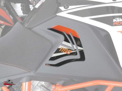 BIKE-label Tankpad Seitenpad Carbon Orange kompatibel für KTM 1190 Adventure + R 800125