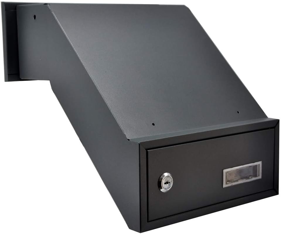 Mauerdurchwurf Briefkasten Anthrazit Grau RAL 7016 Einbaubriefkasten