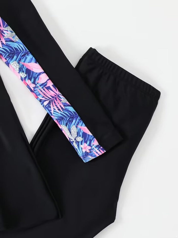 FEESHOW Mädchen Badeanzug Sonnenschutz Muslimische Islamische Bademode Langarm Kleid Schwimm Legging