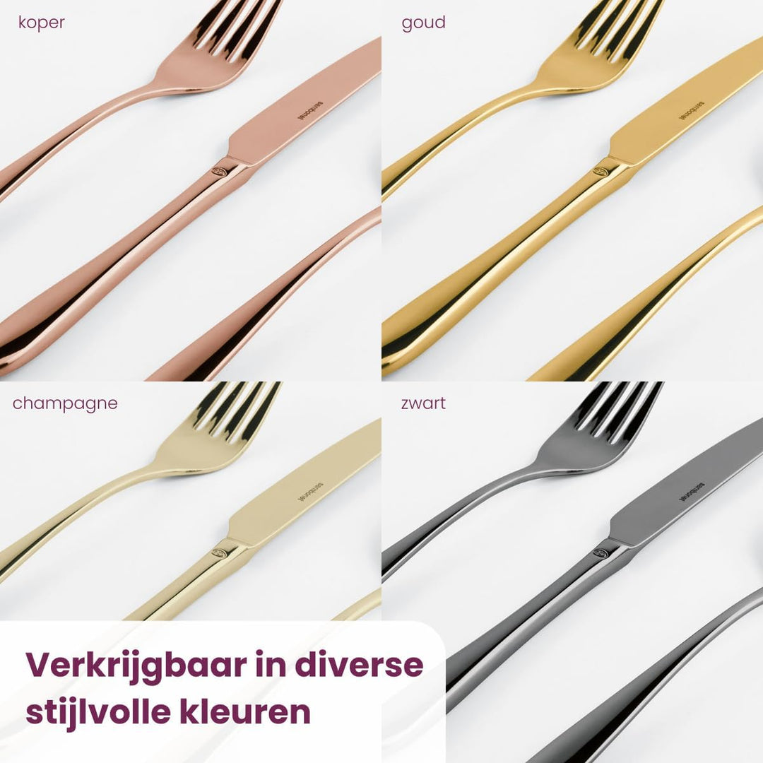 Rosenthal Sambonet - Linear PVD - Besteckset, Beteck, Essbesteck - Farbe: Schwarz - 30-teilig - Spül