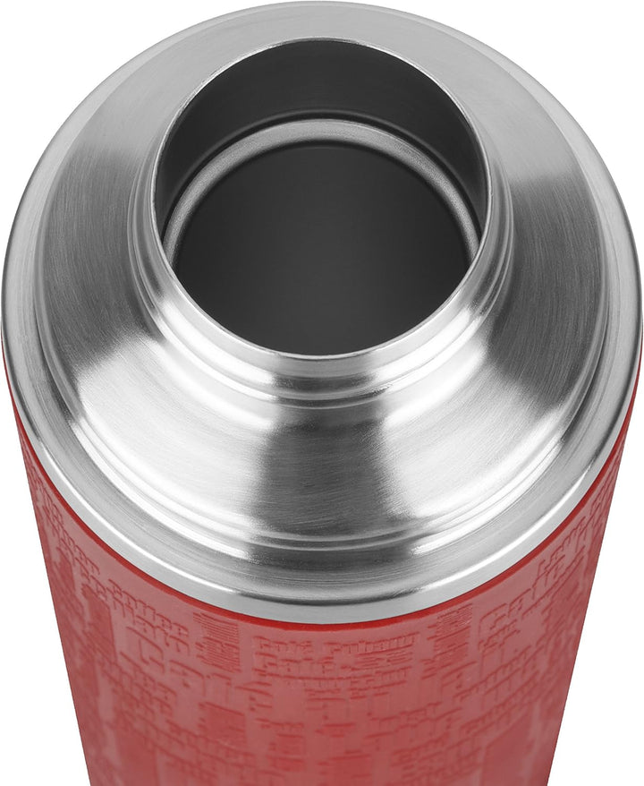 Emsa 515715 Senator Manschette Isolierflasche, Mobil geniessen, 1,0 L, Safe Loc Verschluss, rot Rot