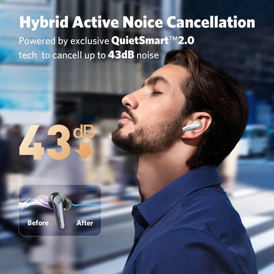 EarFun Air Pro 3 In Ear Bluetooth Kopfhörer - 43dB Hybrid Aktive Geräuschunterdrückung, HiFi Sound Q