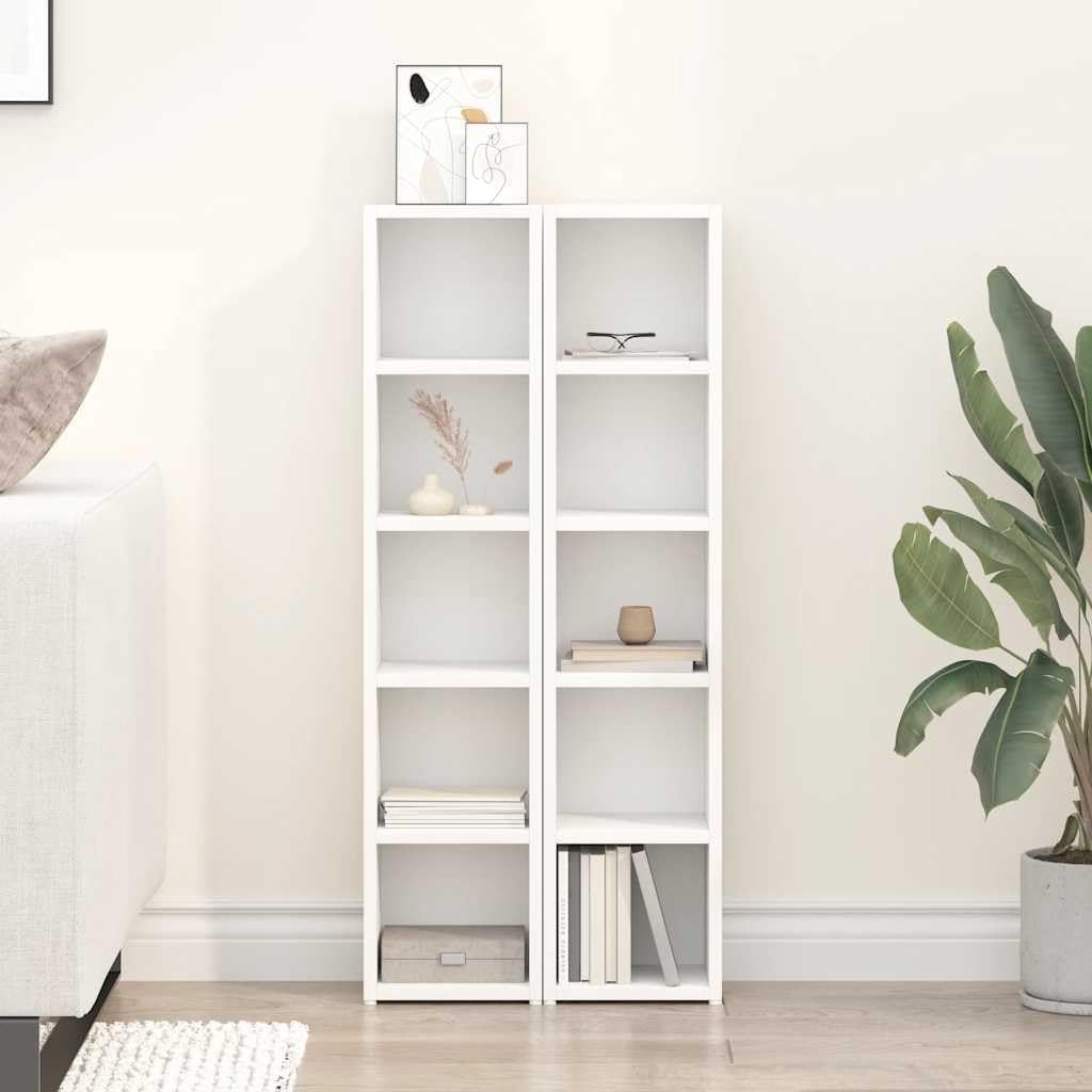 vidaXL CD-Regal, 2er-Set, 21x16x93,5 cm, Weiss, Holzwerkstoff, Vitrinenschrank mit Fach, Aufbewahrun