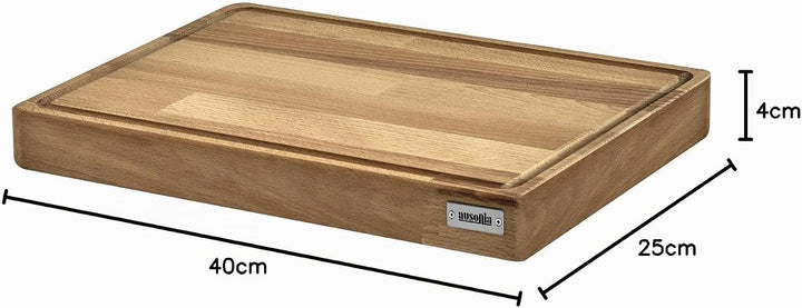 AUSONIA - 66440 FLEISCHER SCHNEIDEBRETT BUCHENHOLZ SCHNEIDEBRETT 40x25x4 MIT MIT GUMMIFÜSSEN