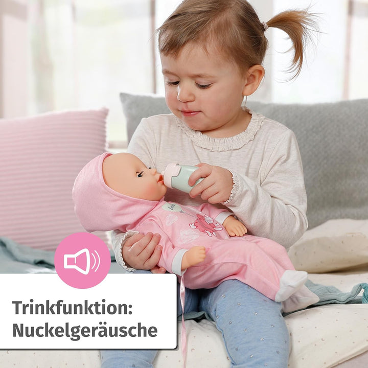 Baby Annabell Hannah Spiel mit mir, Babypuppe mit 5 Funktionen, weichem Stoffkörper und Accessoires,