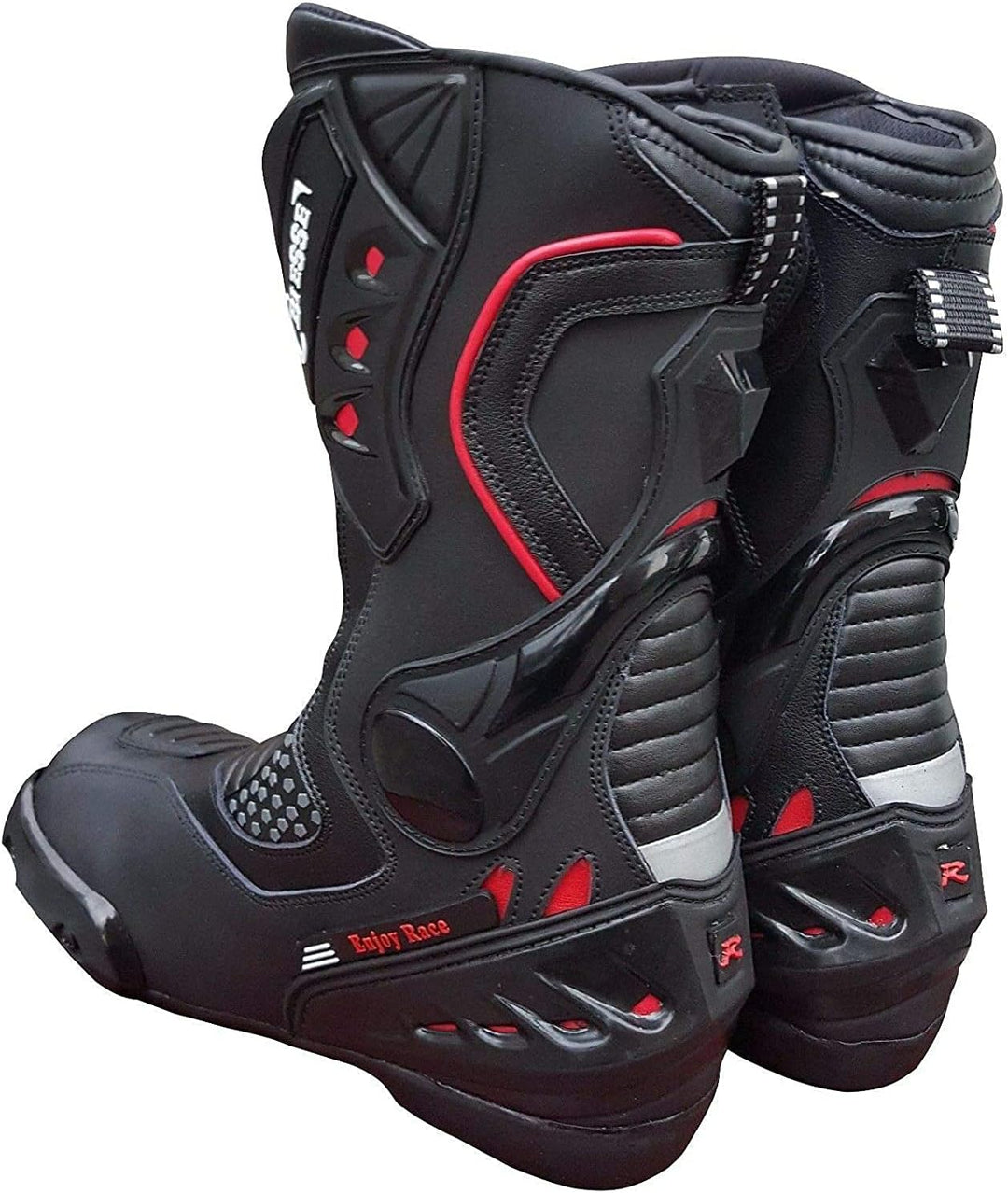 BI ESSE - Stiefel Motorradstiefel Modell Sport Rennstrecke Leder Professionelle Atmungsaktiv Schwarz