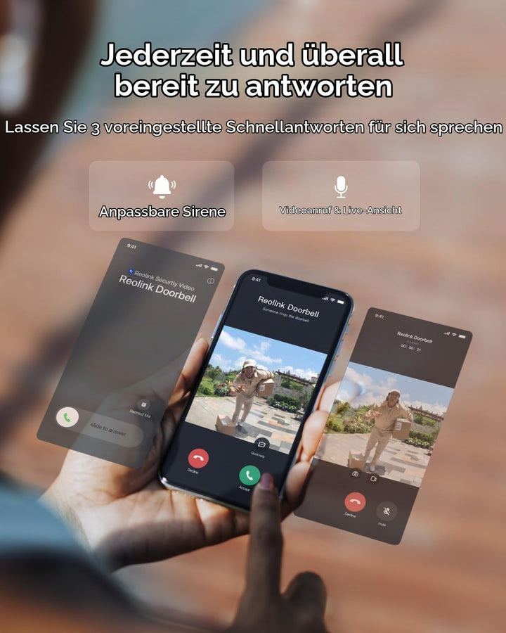 Reolink Video Doorbell Akku + Argus MagiCam | 2K Kabellose Video-Türklingel mit Paket-Erkennung und