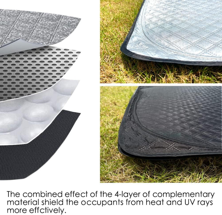 TESBEAUTY Upgraded Tesla Camping Sichtschutzvorhänge Sichtschutz Camping-Sonnenschutz Sonnenschirme